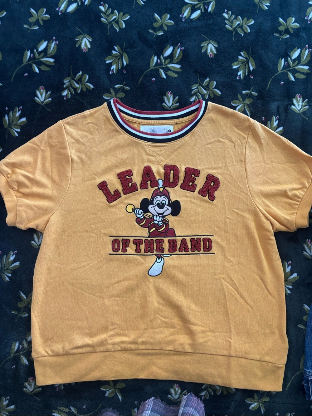 Disney Yellow Mickey 'Leader of the Band' Short Sleeve sweater